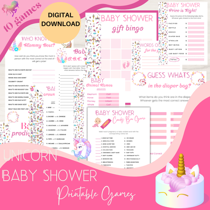 🦄  Unicorn Baby Shower Games. 🦄